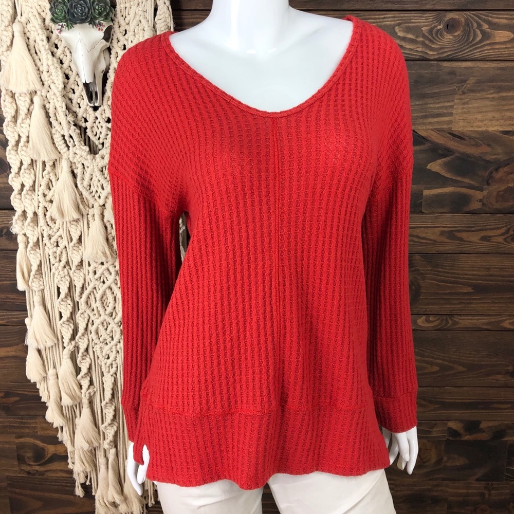 Cherish | Oversized Waffle Knit Sweater Blouse
